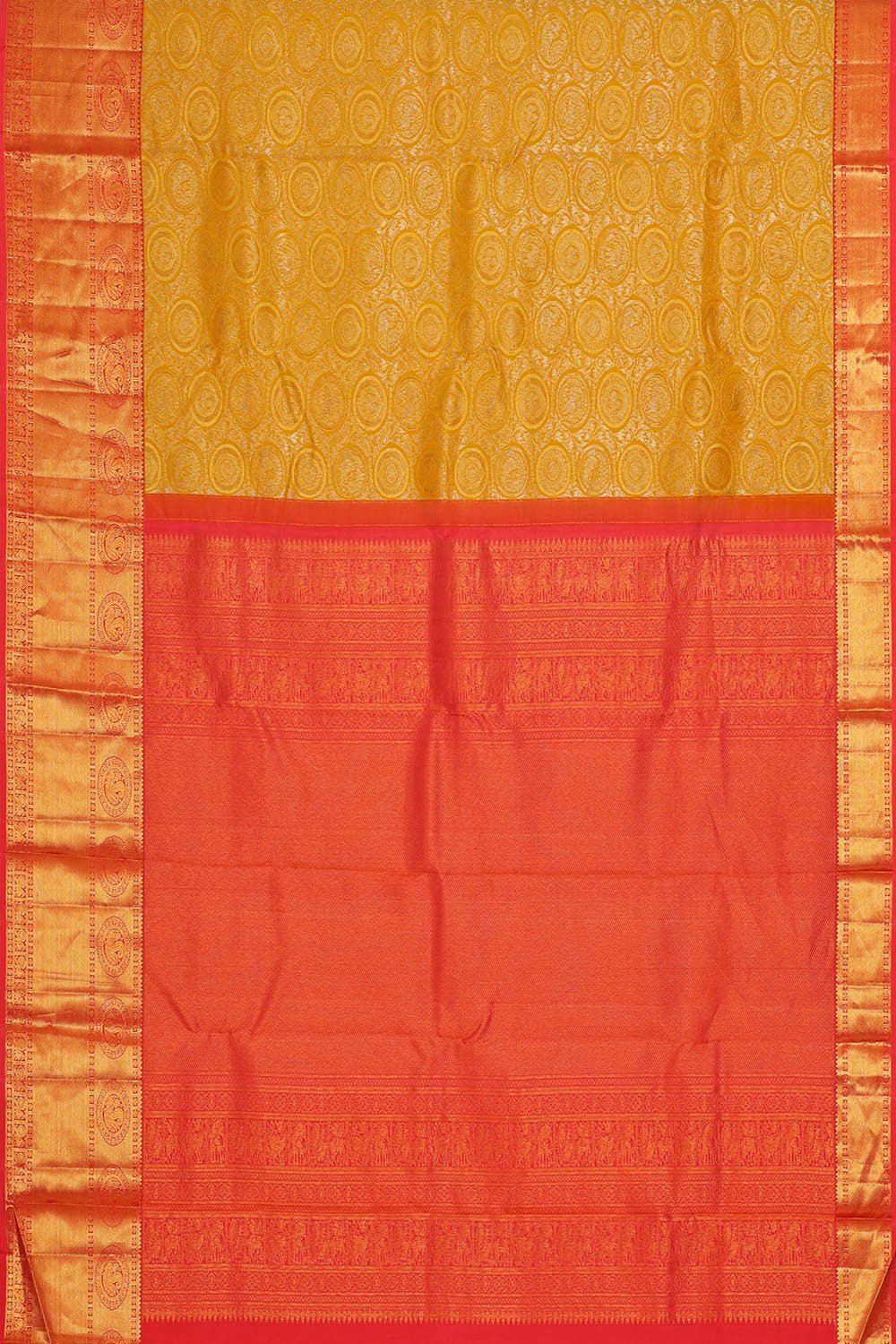 Image of Kanchipattu Yellow Brocade Saree